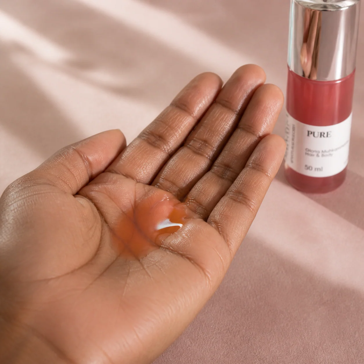 A pool of oil in an open palm