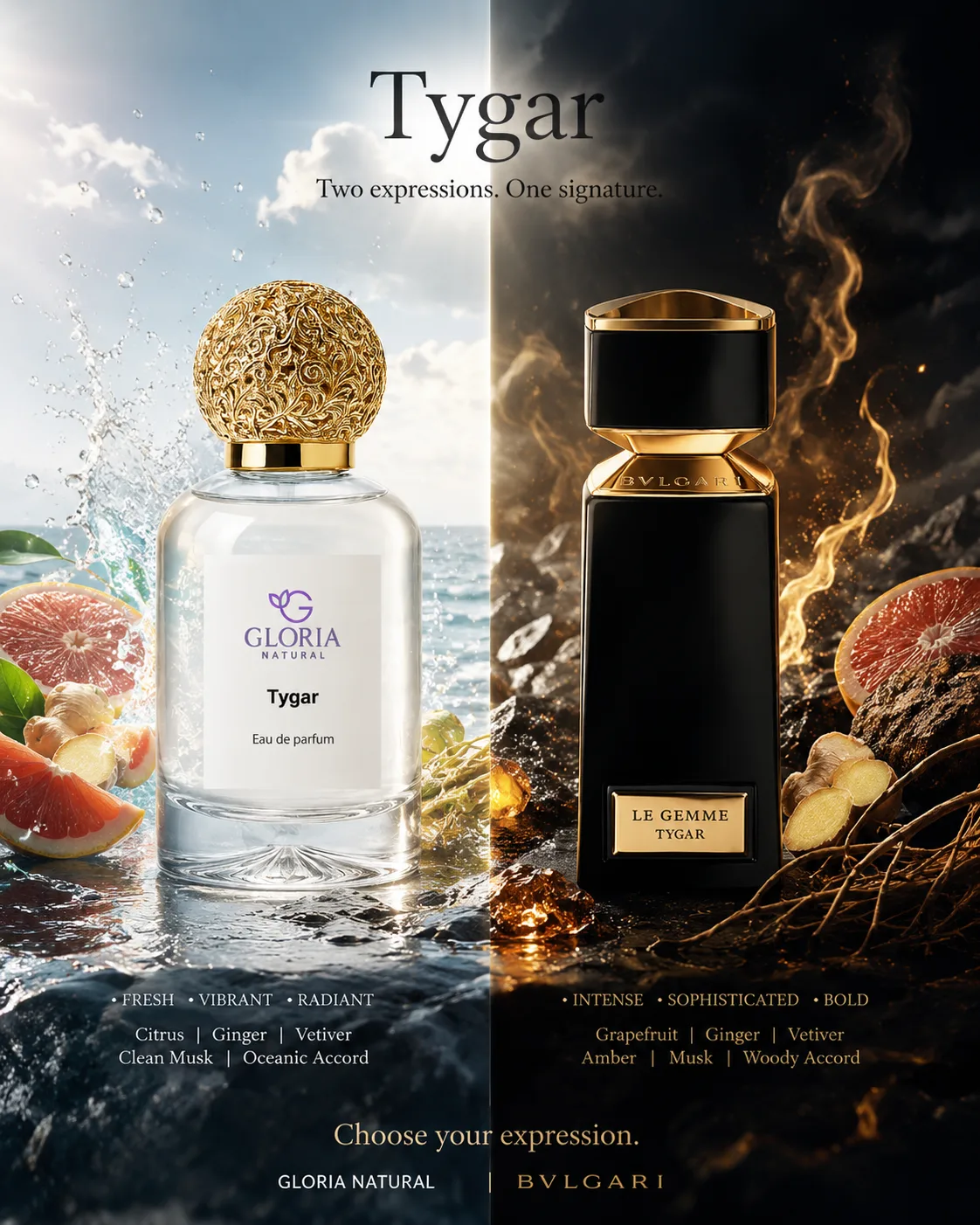 Tygar eau de parfum bottle